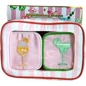 Wandering‎ Moon Travel Bags/Cosmetic Bags- Set of Three- Cocktail Design